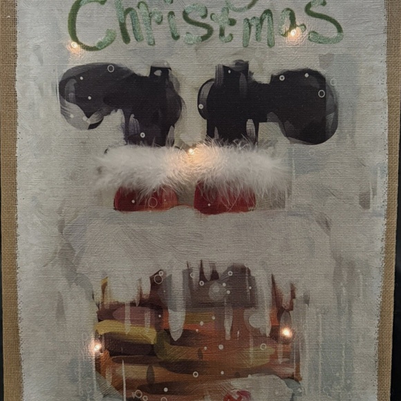 Collectible/Rare Pier 1 Imports Santa Boots "Merry Christmas" LED Glitter Canvas - Picture 8 of 8